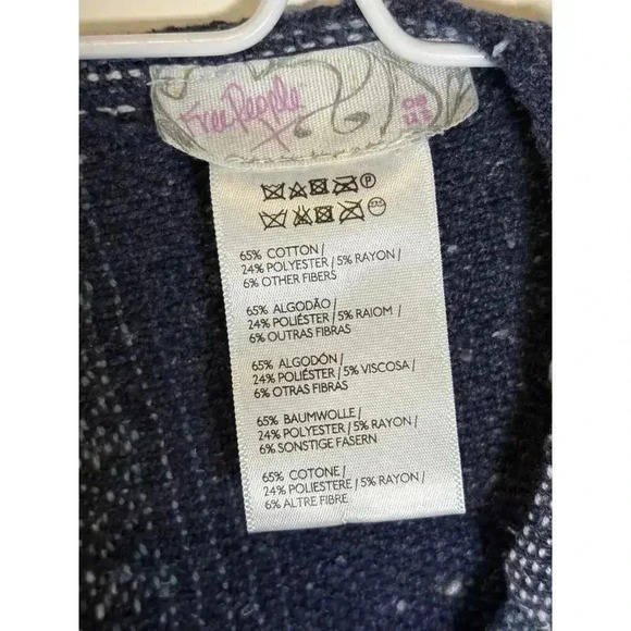 Free People Half Moon Blue Jacquard Kimono Top One Size - Picture 5 of 6